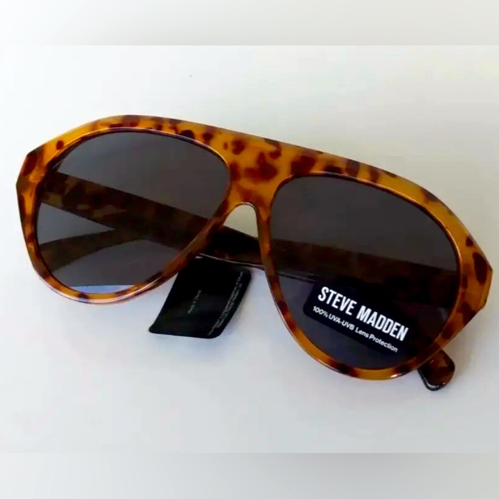 STEVE MADDEN TORTOISE ACRYLIC AVIATOR SUNGLASSES ⚡️NWT⚡️